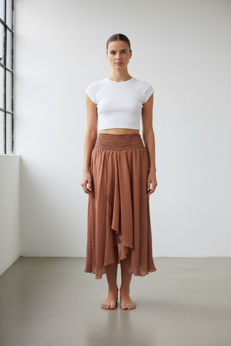 Tulúm Green Tiered Skirt