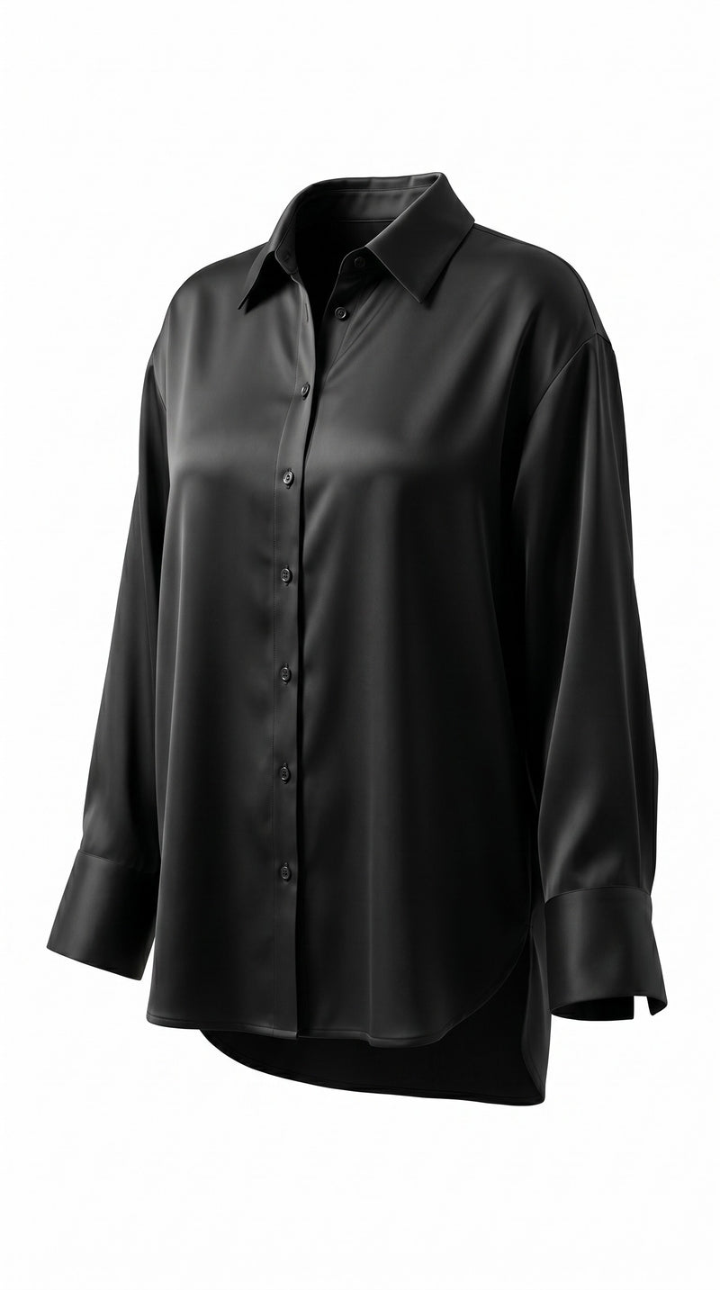 Camisa Seda Negra
