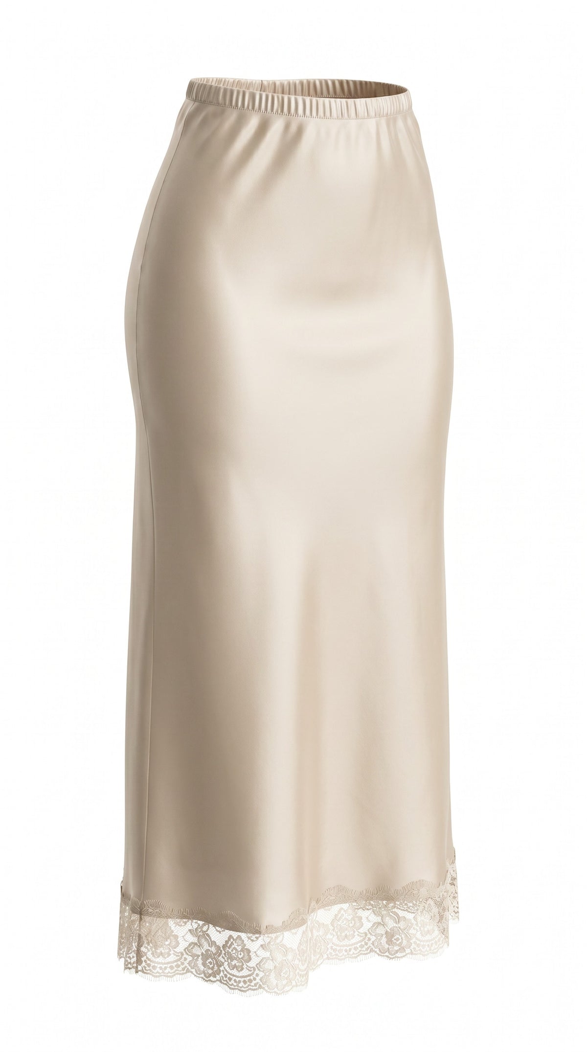 Falda Seda Beige