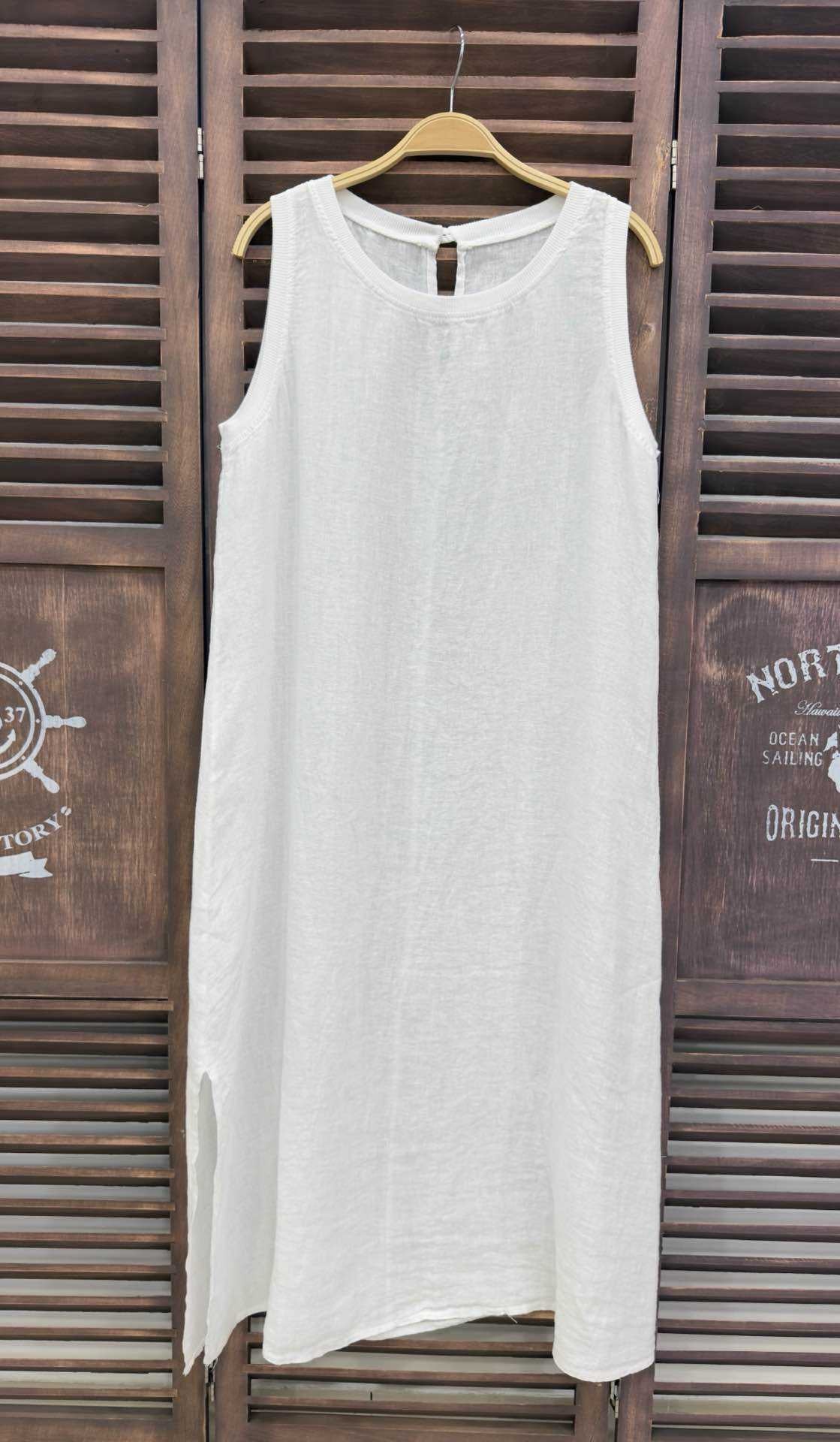 Vestido Largo Sin Mangas Blanco