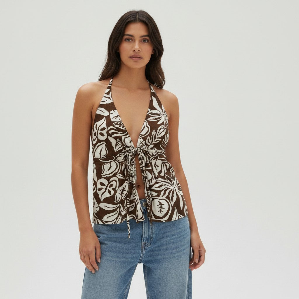 Blusa Halter Lino