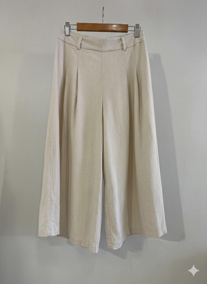 Beige Linen Atelier Culottes
