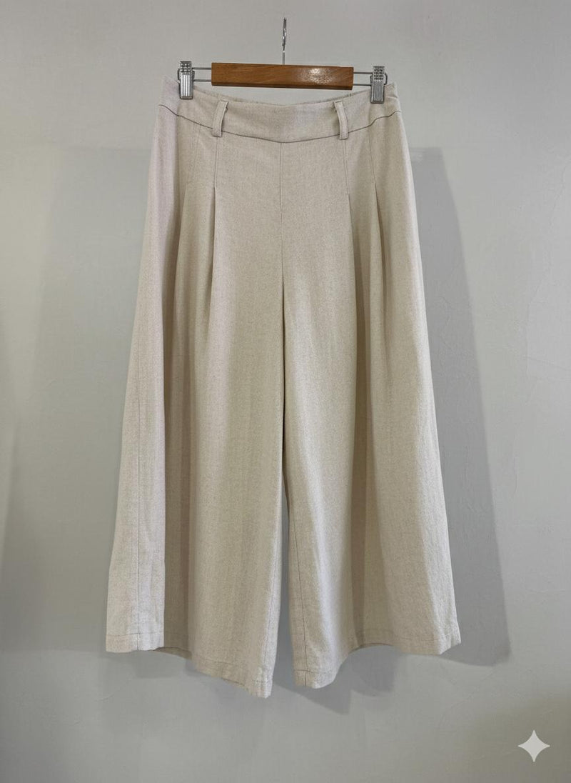 Beige Linen Atelier Culottes