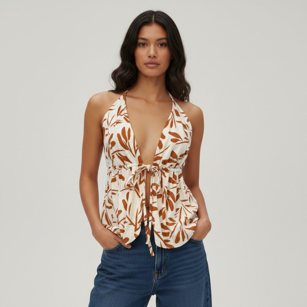 Blusa Halter Lino