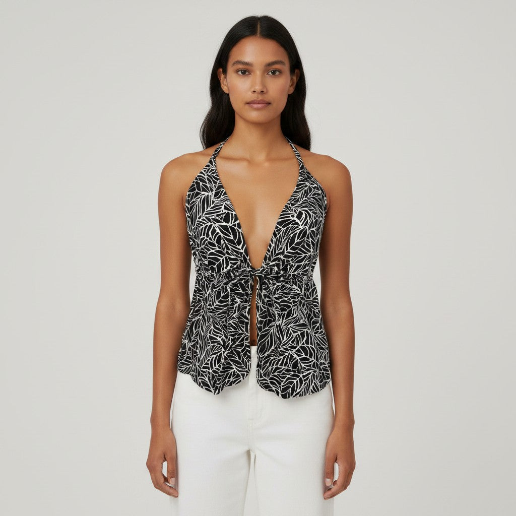 Blusa Halter Lino