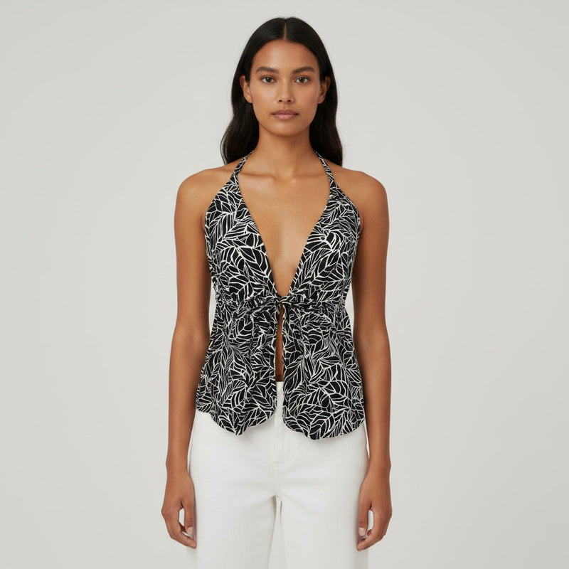 Blusa Halter Lino
