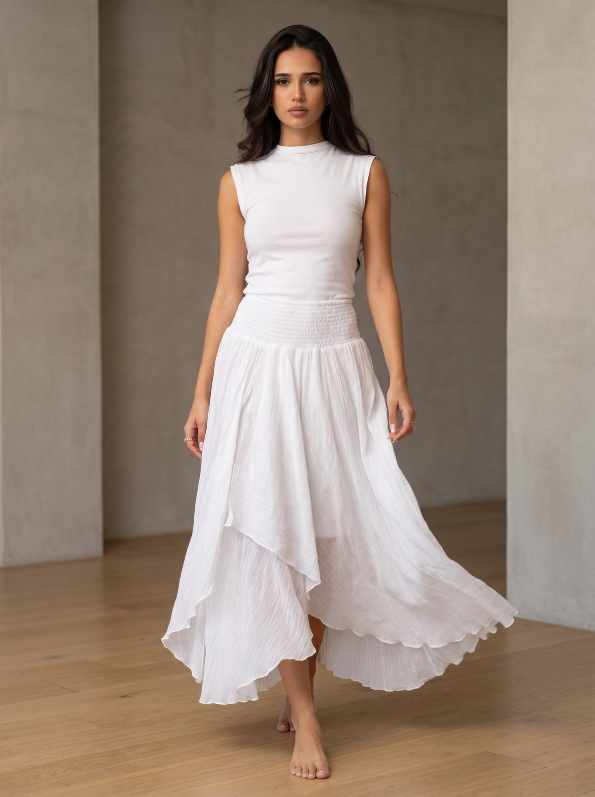 Tulúm Green Tiered Skirt