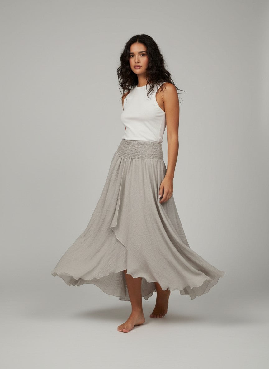Tulúm Green Tiered Skirt