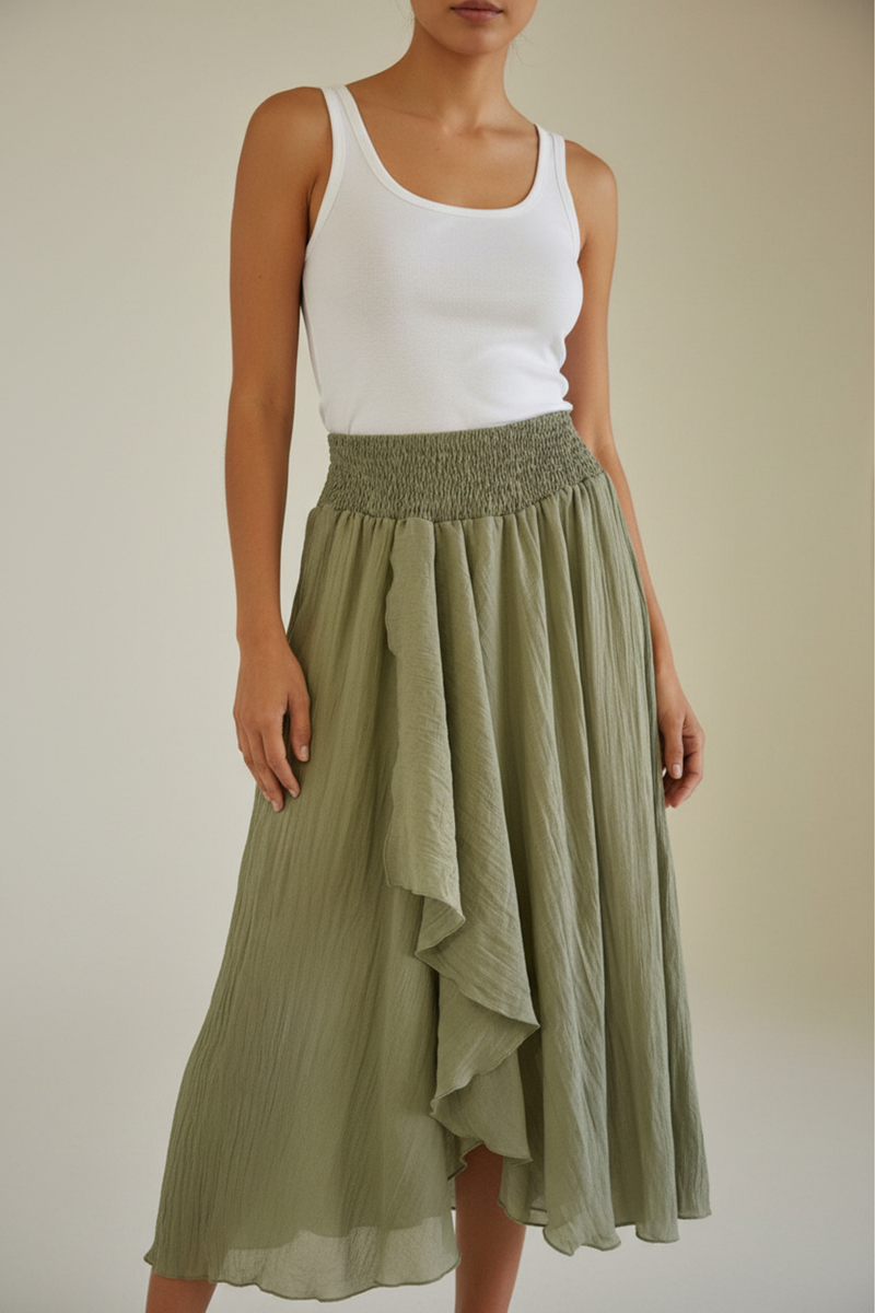 Tulúm Green Tiered Skirt