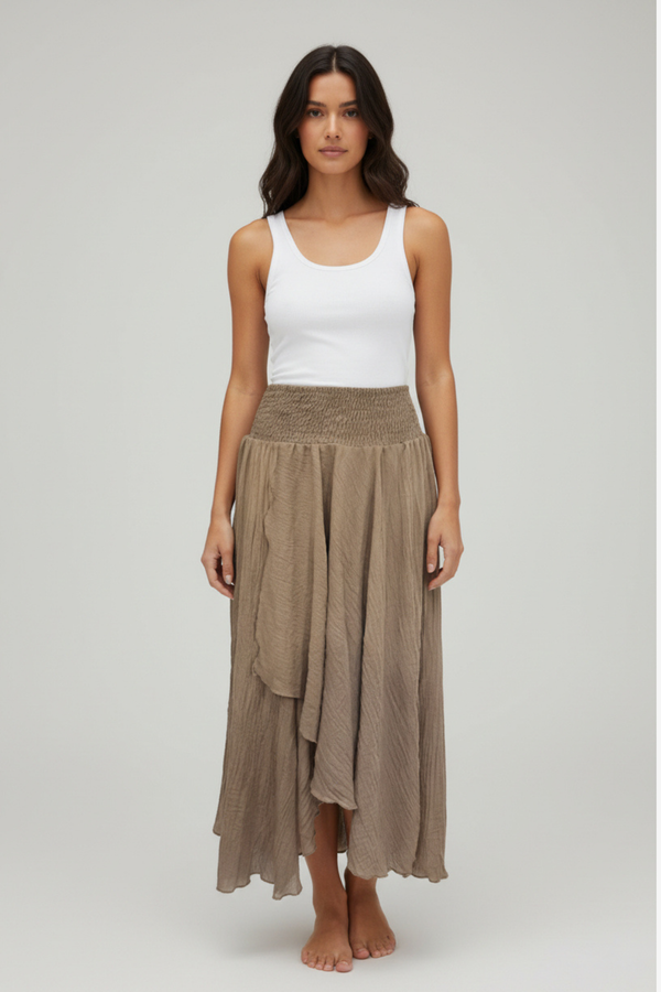 Light brown Tulum layered skirt