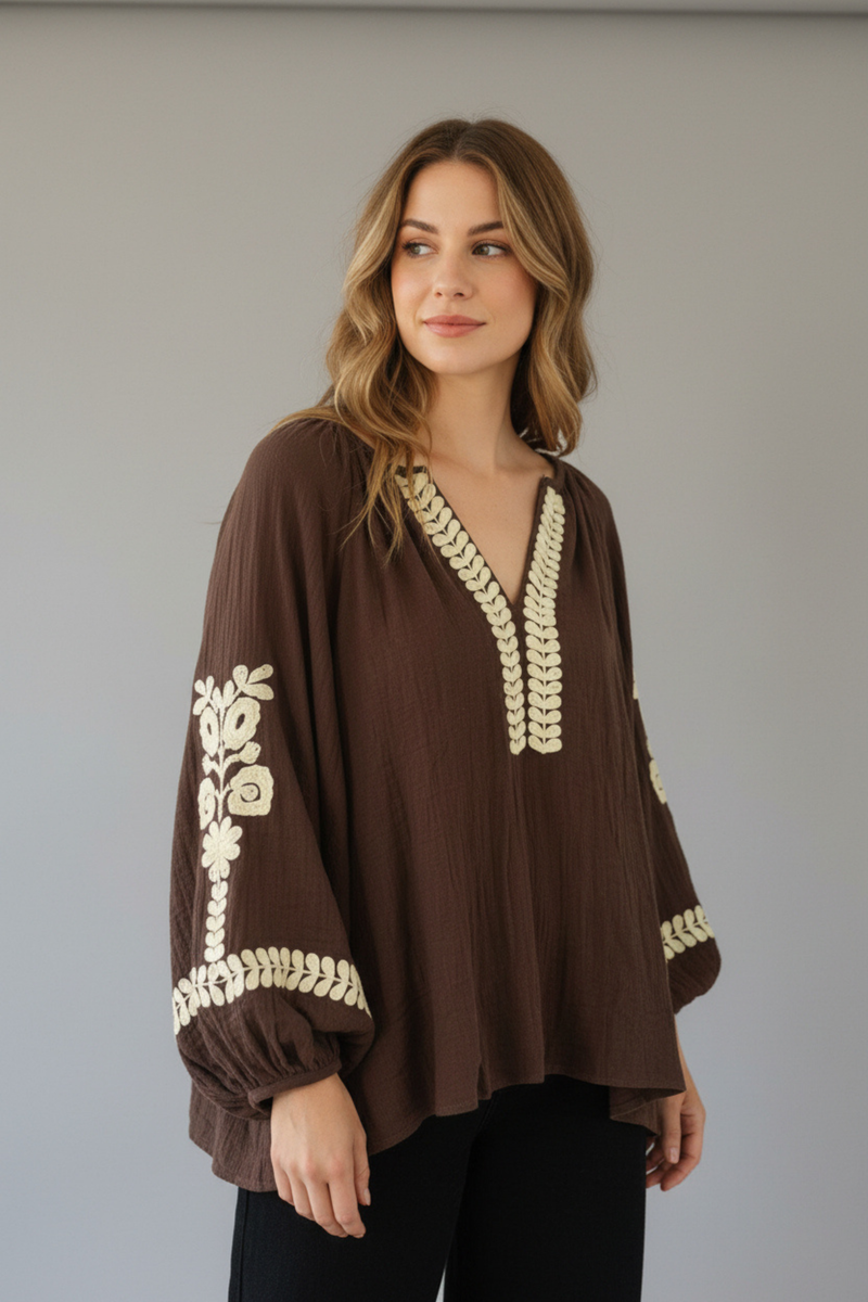 Blusa Ibiza Marrón