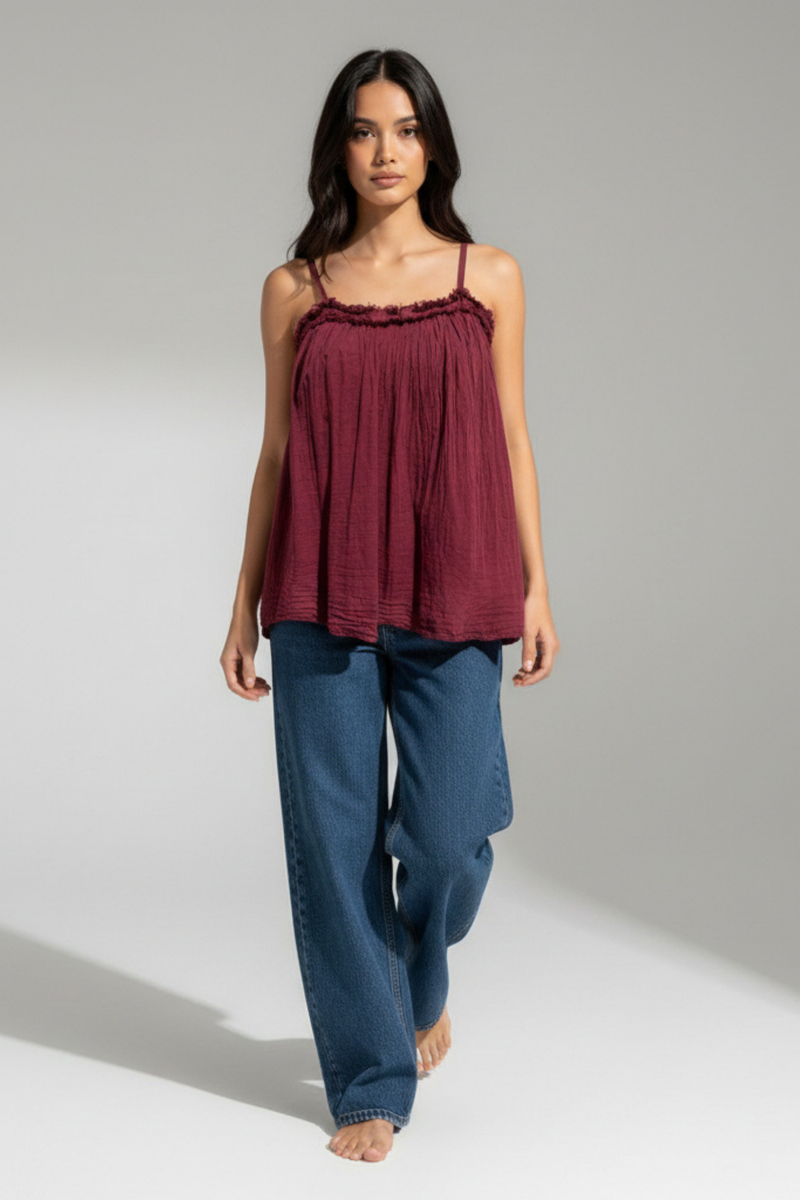Brisa Merlot Blouse