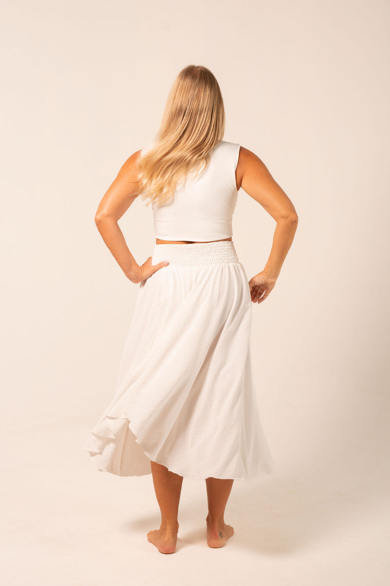 White Capri Layered Skirt