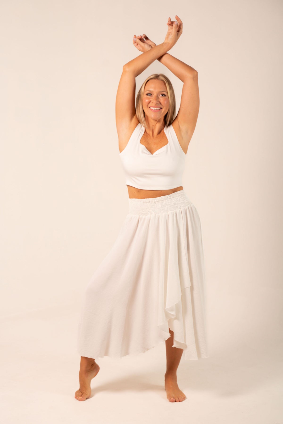 White Capri Layered Skirt