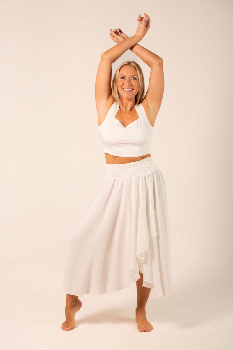 White Capri Layered Skirt