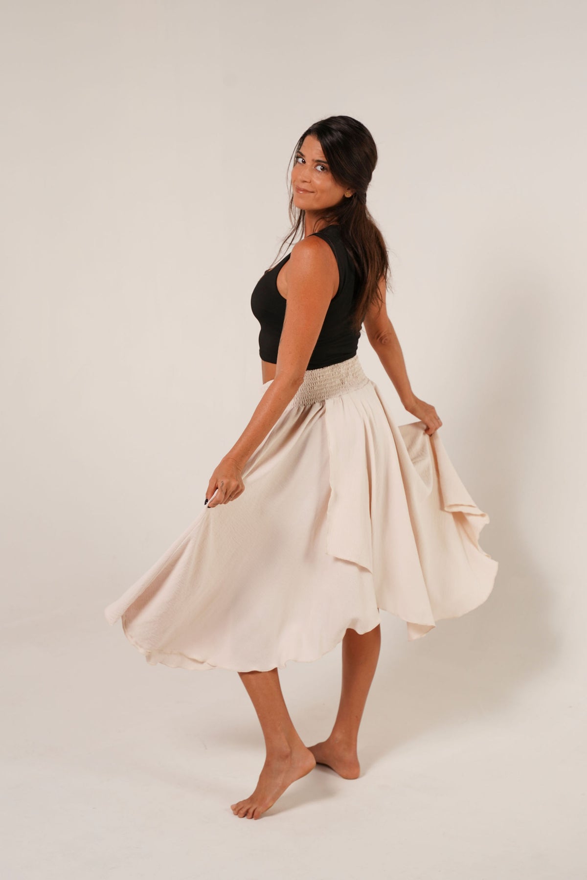 Falda Capas Capri Beige