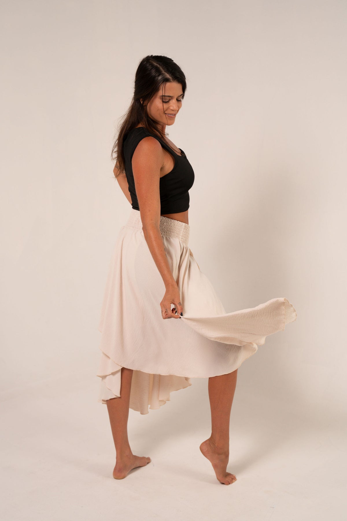 Falda Capas Capri Beige