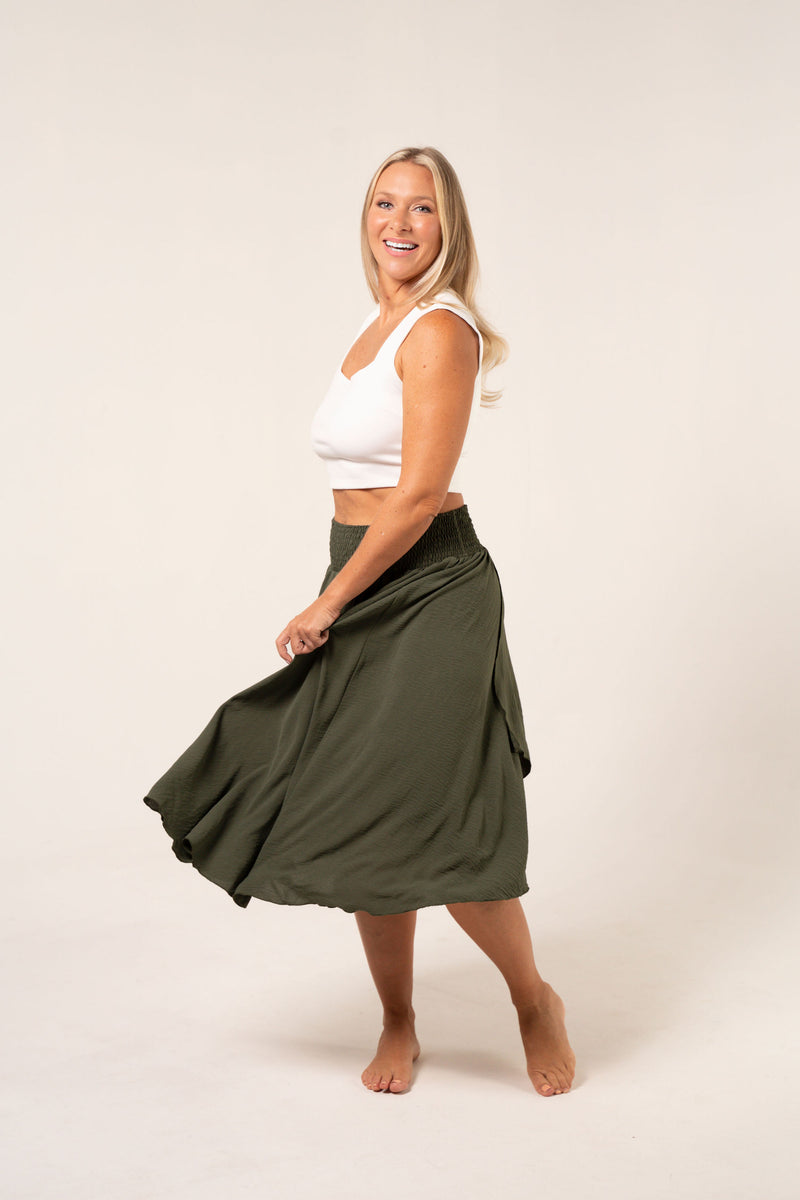 Green Capri Layered Skirt