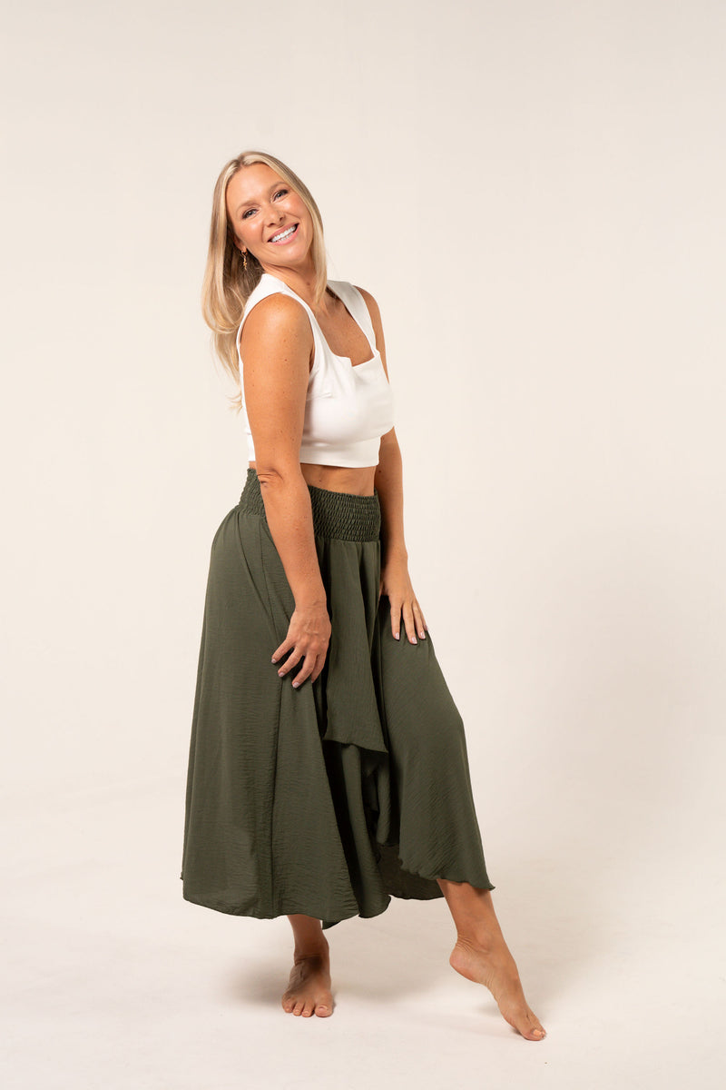 Green Capri Layered Skirt