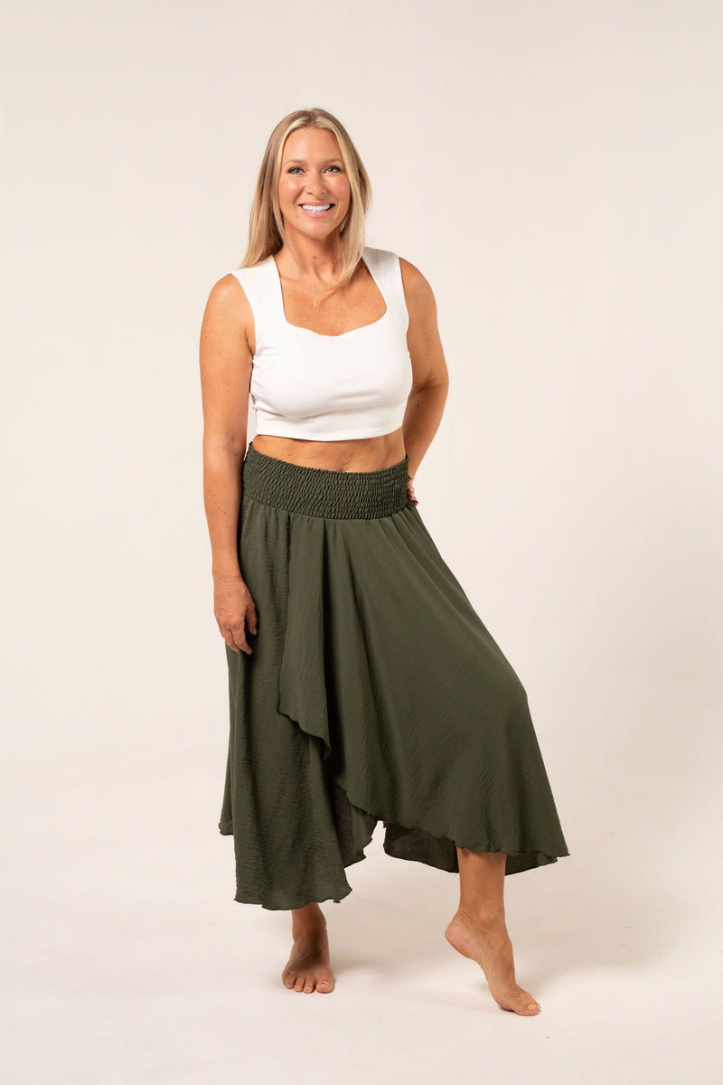 Green Capri Layered Skirt