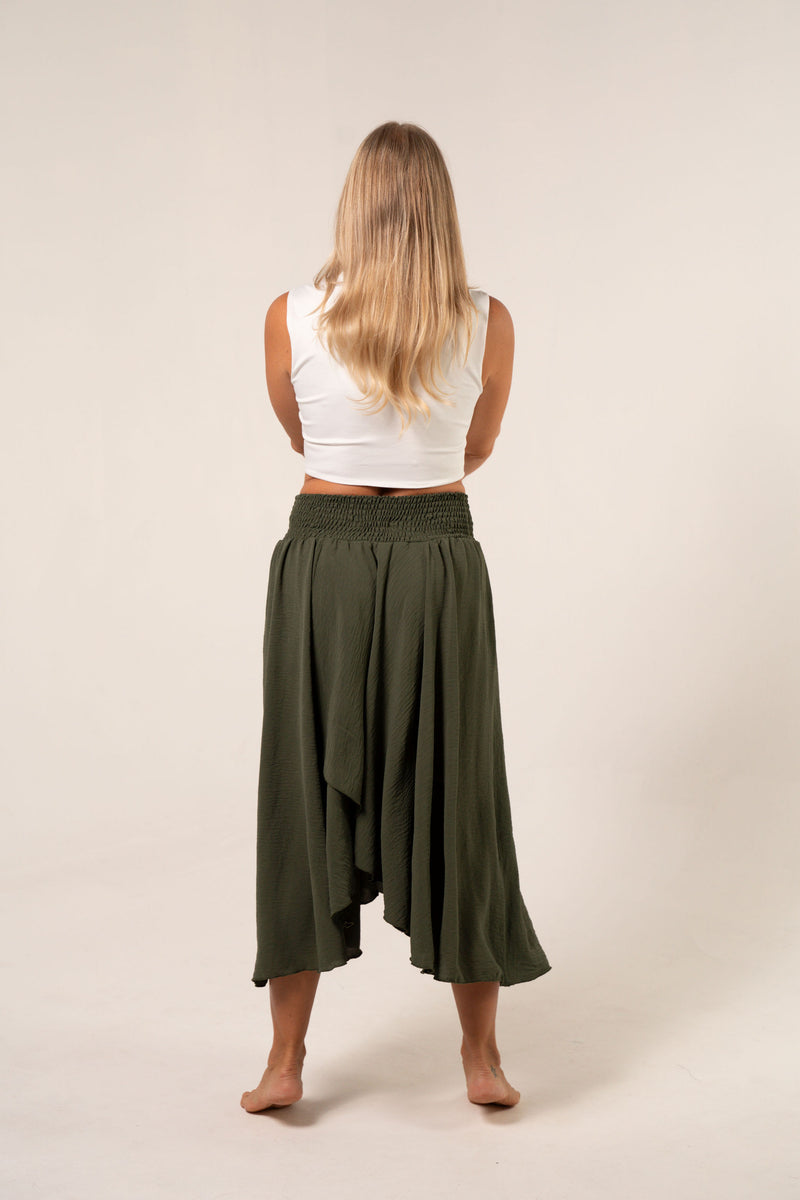 Green Capri Layered Skirt