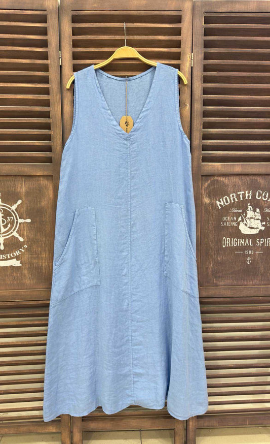 Vestido Largo Pico Azul