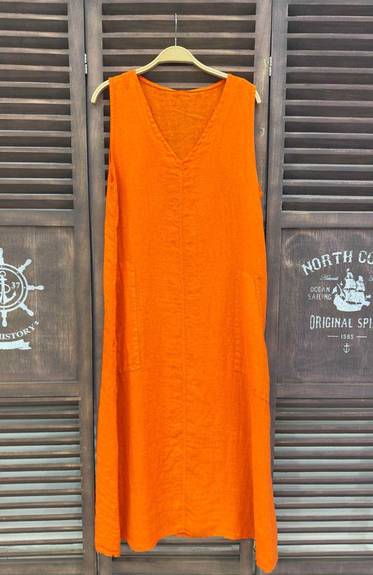 Vestido Largo Pico Naranja
