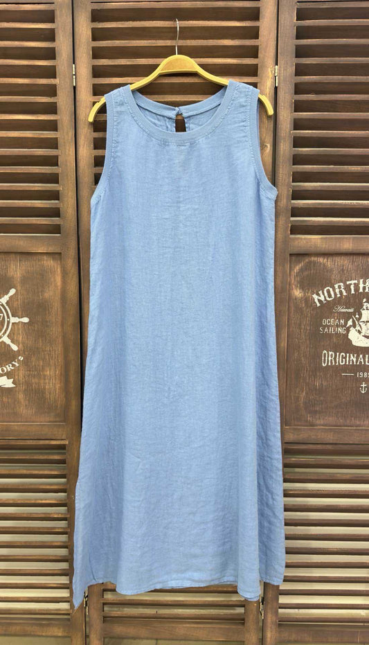 Vestido Largo Sin Mangas Azul
