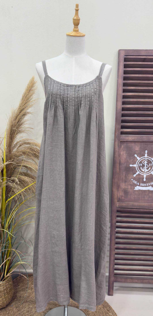 Vestido Largo Tirantes Kaki