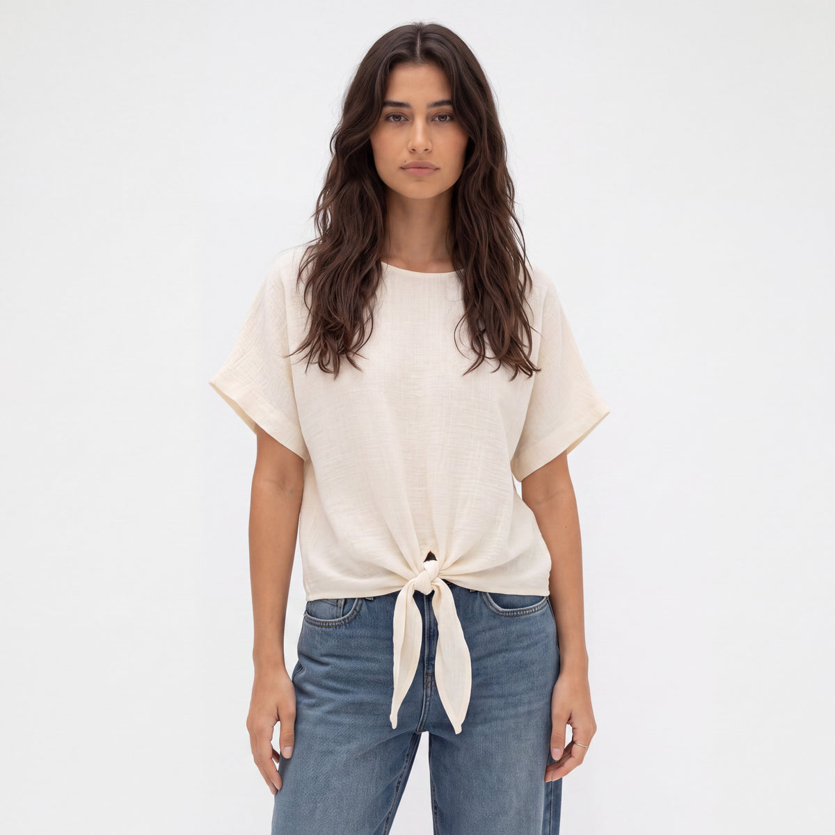 Knot Blouse Beige