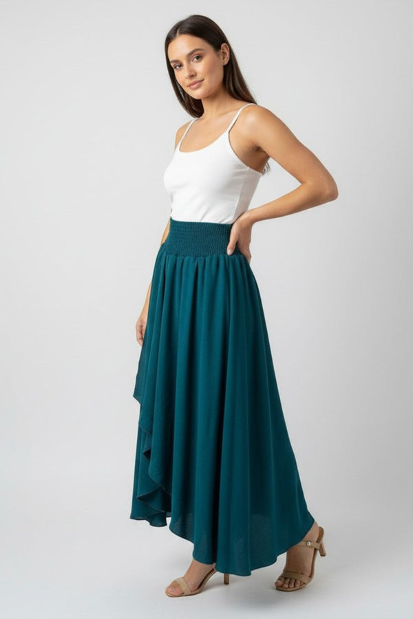 Aquamarine Capri Tiered Skirt
