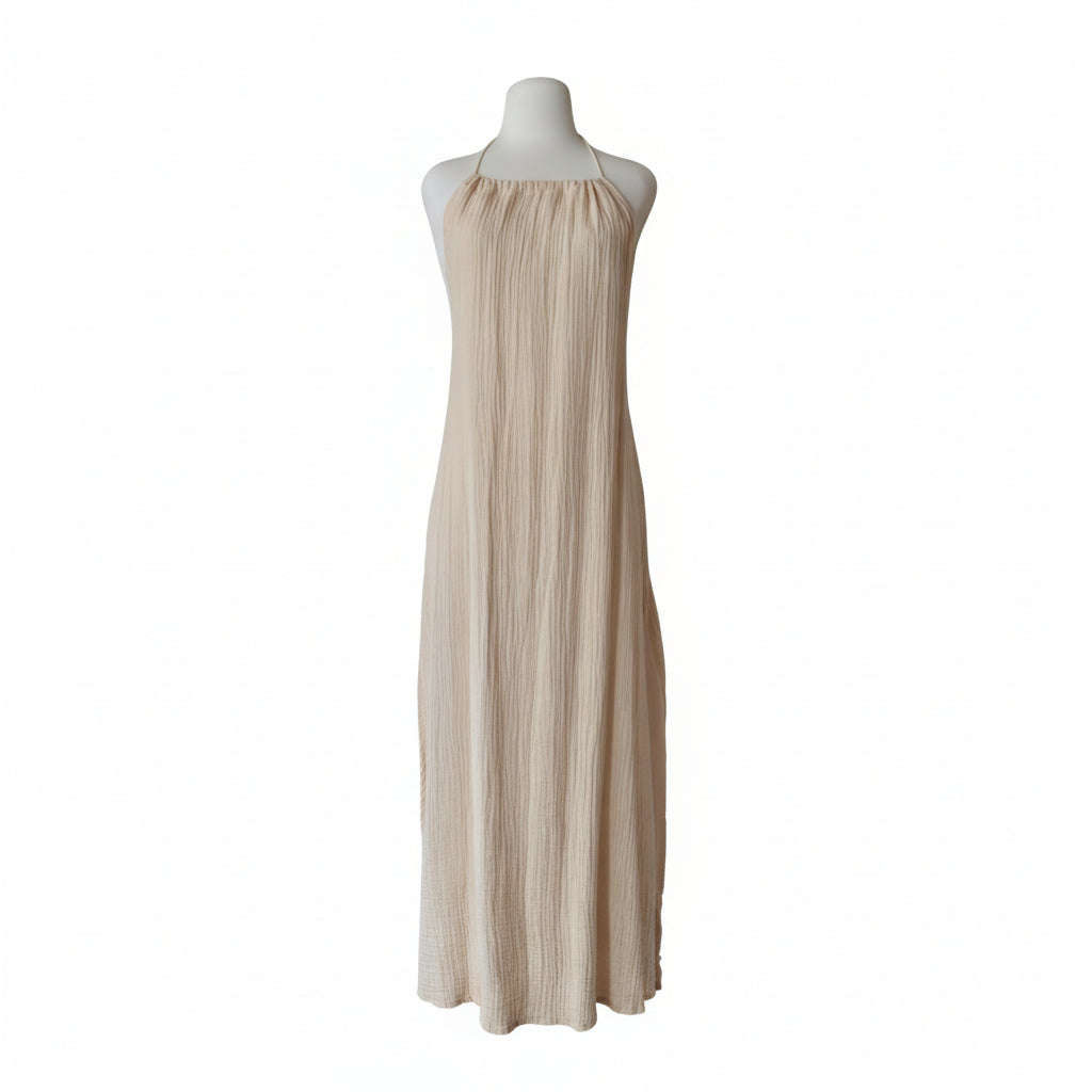 Free-flowing Beige Dress