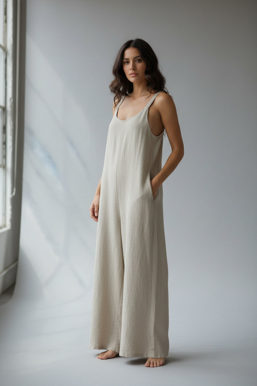 Long Jumpsuit Sahara Beige