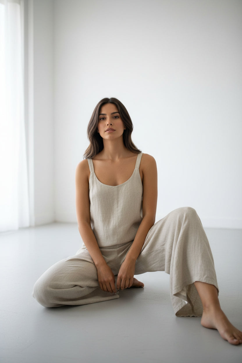 Long Jumpsuit Sahara Beige